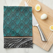 ゴシック様式キラーティール(緑がかった色) キッチンタオル (四つ折り)