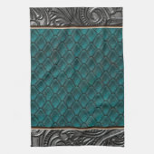 ゴシック様式キラーティール(緑がかった色) キッチンタオル (縦)