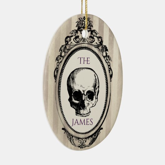 ゴシック様式クリスマスのスカル セラミックオーナメント (右)
