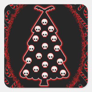 ゴシック様式クリスマスのステッカー スクエアシール