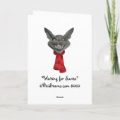 ゴシック様式クリスマスカード- "待っているサンタ" シーズンカード (裏面)