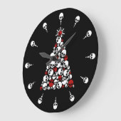 ゴシック様式クリスマスツリーのスカル ラージ壁時計 (傾斜)