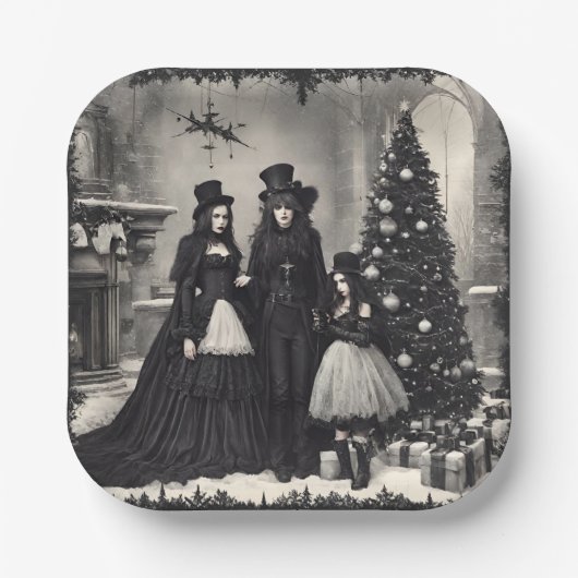 ゴシック様式クリスマス ペーパープレート (正面)