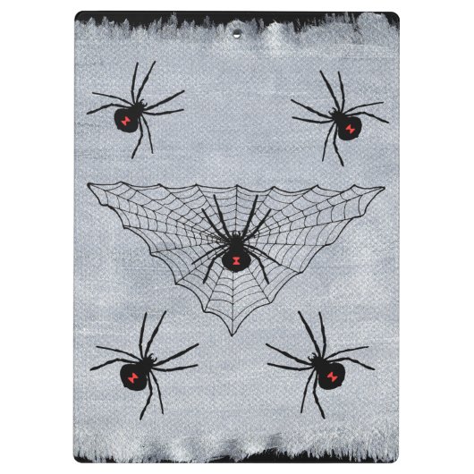 ゴシック様式クロゴケグモの蜘蛛の巣ハロウィン クリップボード (裏面)