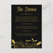 ゴシック様式グラムブラック金ゴールド結婚ズ詳細 エンクロージャーカード (正面)