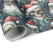 ゴシック様式サンタ帽子緑と赤の代替クリスマス ラッピングペーパー (ロールコーナー)