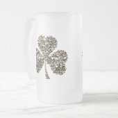 ゴシック様式シャムロックのスカル フロストグラスビールジョッキ (正面左)