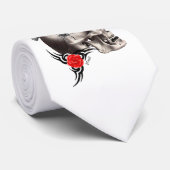 ゴシック様式スカルおよびばら色の入れ墨のスタイル ネクタイ (ロール)