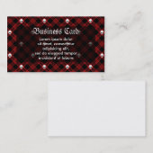 ゴシック様式スカルのタータンチェック格子縞 名刺 (正面/裏面)