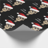 ゴシック様式スカルのメリークリスマスのギフト用包装紙 ラッピングペーパー (角)