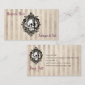 ゴシック様式スカルはとの縞で飾ります 名刺 (正面/裏面)