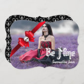 ゴシック様式スカル愛バレンタインデーの写真カード シーズンカード (正面/裏面)