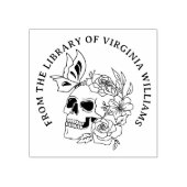 ゴシック様式スカル花図書室より ラバースタンプ (インプリント)