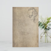 ゴシック様式スカル 便箋 (スタンド正面)