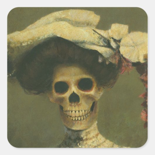 ゴシック様式スケルトレディーステッカー スクエアシール (正面)