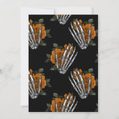 ゴシック様式スケルトンハンドおよびバラ婚約パーティ 招待状 (裏面)