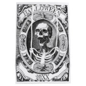 ゴシック様式スケルトンラインスケッチカスタム年ハロウィーン ミディアムペーパーバッグ (裏面)