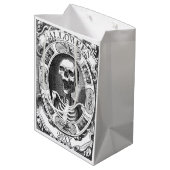 ゴシック様式スケルトンラインスケッチカスタム年ハロウィーン ミディアムペーパーバッグ (裏面アングル)