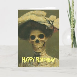 ゴシック様式スケルトンレディ誕生日カード カード