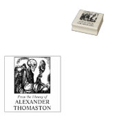 ゴシック様式スケルトン保持マスクライブラリのブック名 ラバースタンプ (押印)