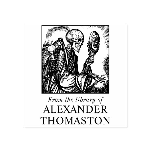 ゴシック様式スケルトン保持マスクライブラリのブック名 ラバースタンプ (インプリント)