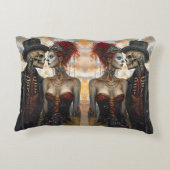 ゴシック様式スチームパンク骨格カップル アクセントクッション (裏面)