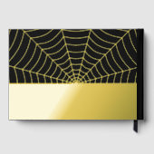 ゴシック様式スパイダーウェブカスタムウェディングブラック金ゴールドフォイル ゲストブック (裏面)