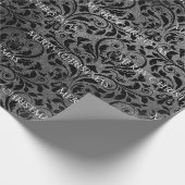 ゴシック様式ダマスク織のクリスマス ラッピングペーパー (角)