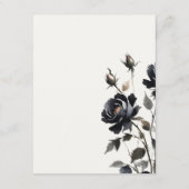 ゴシック様式ダークウォーター色ブラックバラ結婚ズ詳細 エンクロージャーカード (裏面)