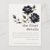 ゴシック様式ダークウォーター色ブラックバラ結婚ズ詳細 エンクロージャーカード (正面)