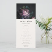 ゴシック様式ダークパープルブラック牡丹結婚式 プログラム (スタンド正面)