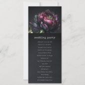 ゴシック様式ダークパープルブラック牡丹結婚式 プログラム (裏面)