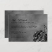 ゴシック様式ダークムーディモノクロバラ結婚ズ エンクロージャーカード (正面/裏面)