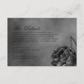 ゴシック様式ダークムーディモノクロバラ結婚ズ エンクロージャーカード (正面)