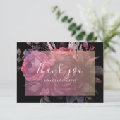 ゴシック様式ダークムーディーズフローラ結婚バラ サンキューカード (スタンド正面)