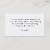 ゴシック様式テンプレートSans最もシンプル 名刺 (裏面)