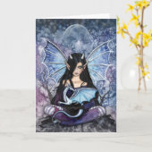ゴシック様式ドラゴンの妖精カードNotecard カード (黄色い花)