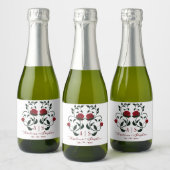 ゴシック様式ドリッピング血バラムーディ結婚ーズ スパークリングワインラベル (ボトル)