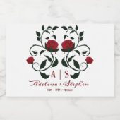 ゴシック様式ドリッピング血バラムーディ結婚ーズ スパークリングワインラベル (シングルラベル)