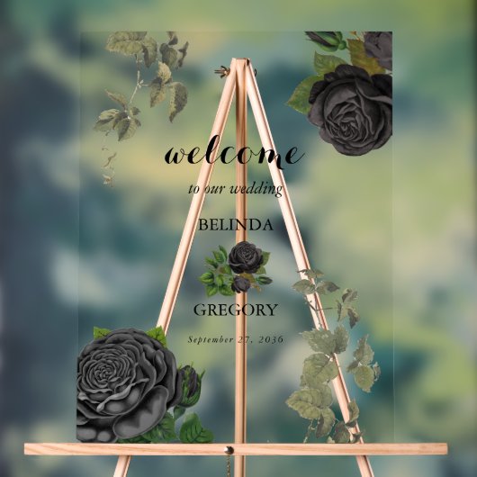 ゴシック様式ハロウィーンバラ結婚ホワイトのウェルカムサイン アクリルサイン (ニュートラル)