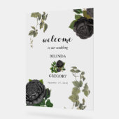 ゴシック様式ハロウィーンバラ結婚ホワイトのウェルカムサイン アクリルサイン (傾斜)