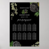 ゴシック様式ハロウィーンブラックバラ結婚のシーティングチャート ポスター (正面)