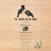 ゴシック様式ハロウィーンブラックバラ結婚ズクロース アクリル招待状 (正面)