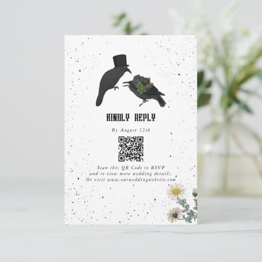 ゴシック様式ハロウィーンブラックバラ結婚ズクロース エンクロージャーカード (スタンド正面)