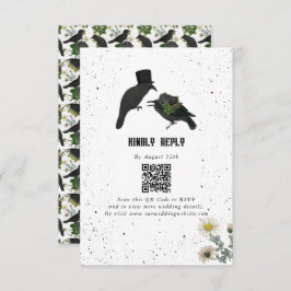 ゴシック様式ハロウィーンブラックバラ結婚ズクロース エンクロージャーカード