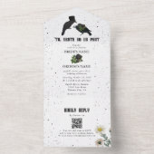 ゴシック様式ハロウィーンブラックバラ結婚ズクロース オールインワン招待状 (内側)