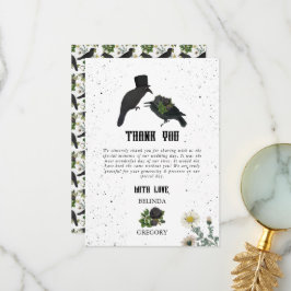 ゴシック様式ハロウィーンブラックバラ結婚ズクロース サンキューカード