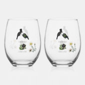 ゴシック様式ハロウィーンブラックバラ結婚ズクロース ステムなしワイングラス (裏面)