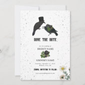 ゴシック様式ハロウィーンブラックバラ結婚ズクロース セーブザデート (正面)