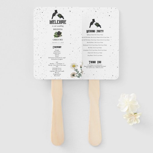 ゴシック様式ハロウィーンブラックバラ結婚ズクロース ハンドファン (正面&裏面)